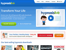 Tablet Screenshot of hypnosislive.com
